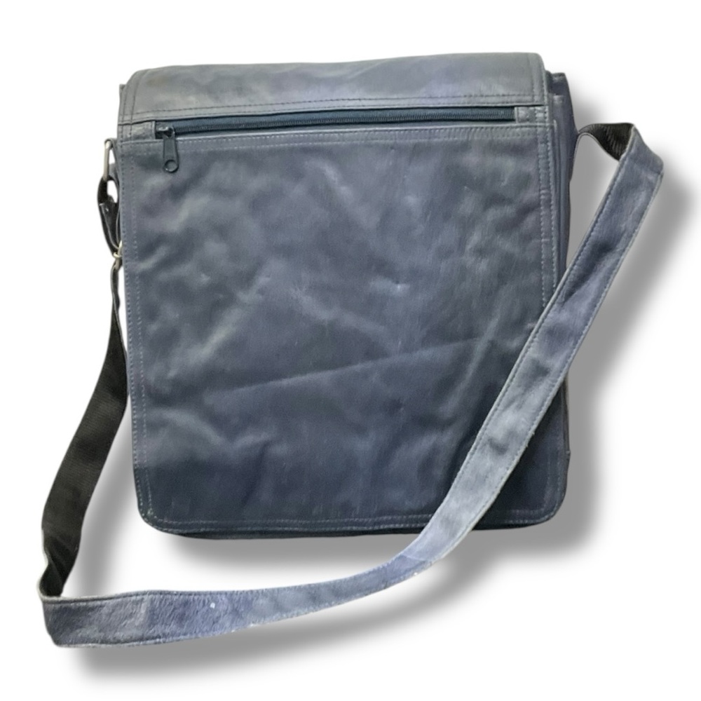 🖤 Vintage Wilsons Leather Messenger Bag 💼 Blue Genuine Leather Crossbody